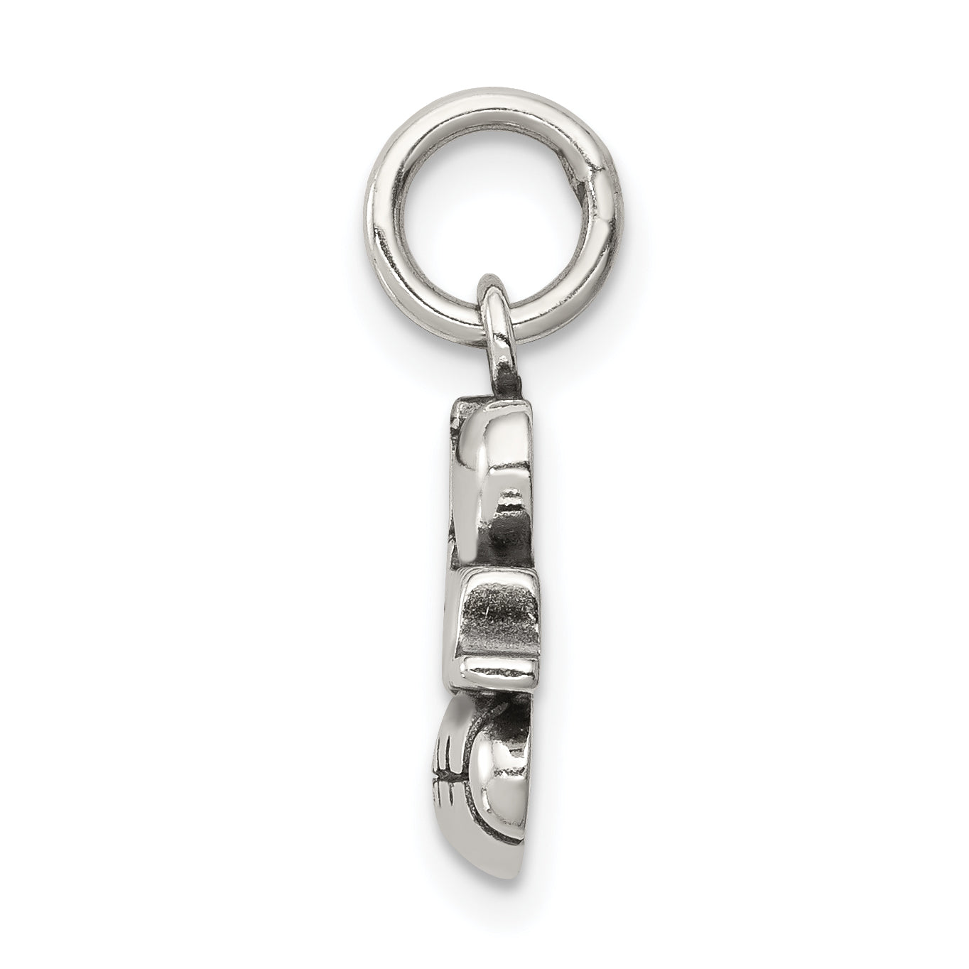 Sterling Silver 925 Football Charm Polished Antique Vintage Style