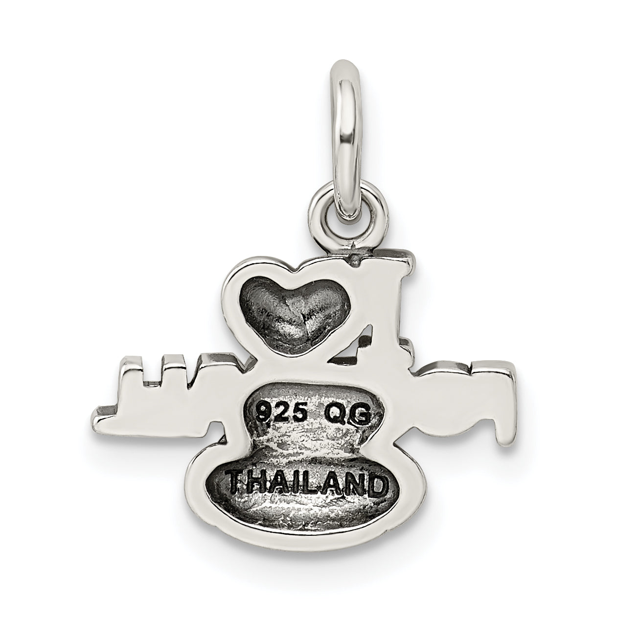 Sterling Silver 925 Football Charm Polished Antique Vintage Style