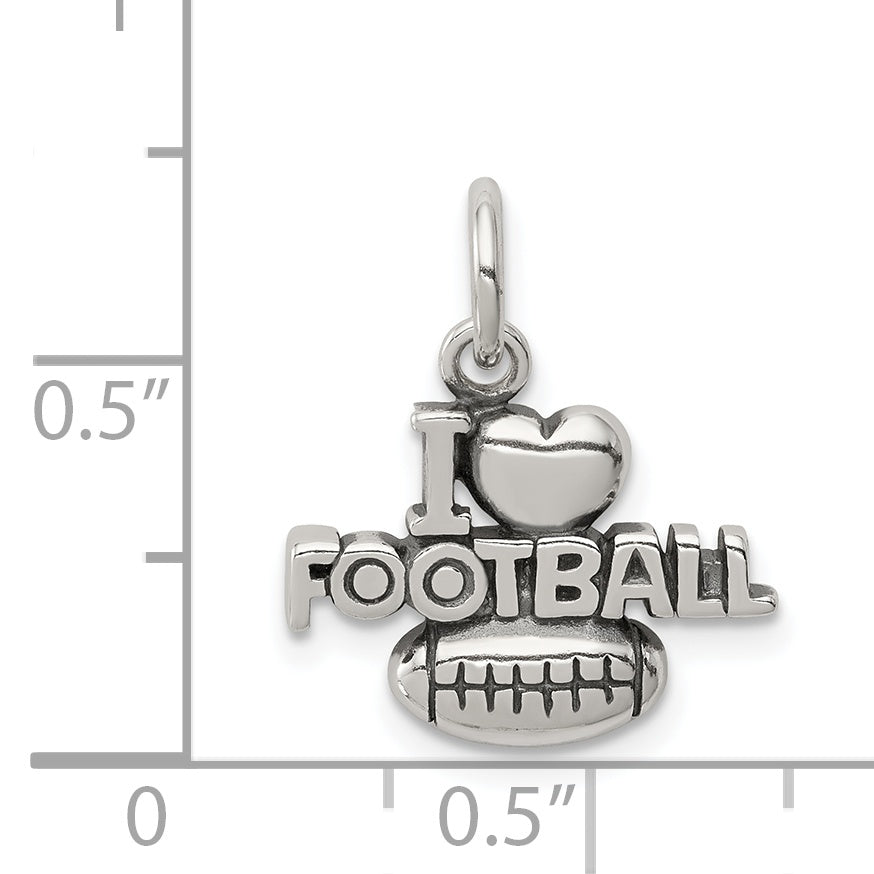 Sterling Silver 925 Football Charm Polished Antique Vintage Style