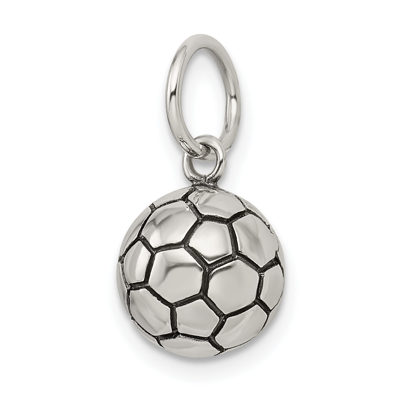 Sterling Silver Antique Soccer Ball Charm