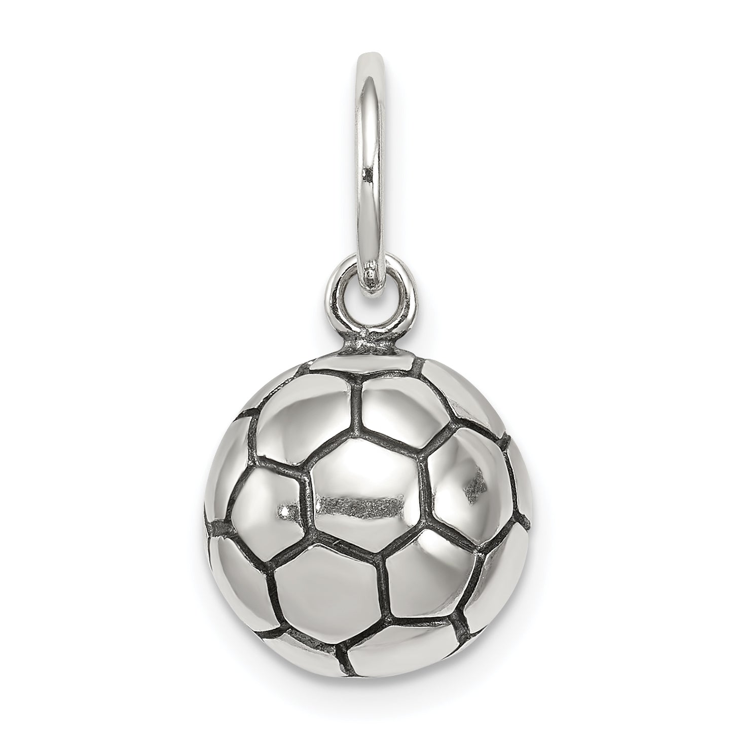 Sterling Silver Antique Soccer Ball Charm