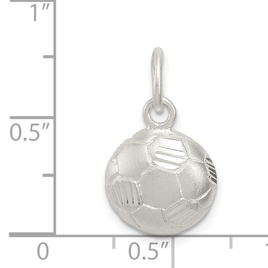 Sterling Silver Diamond Cut Soccer Ball Charm