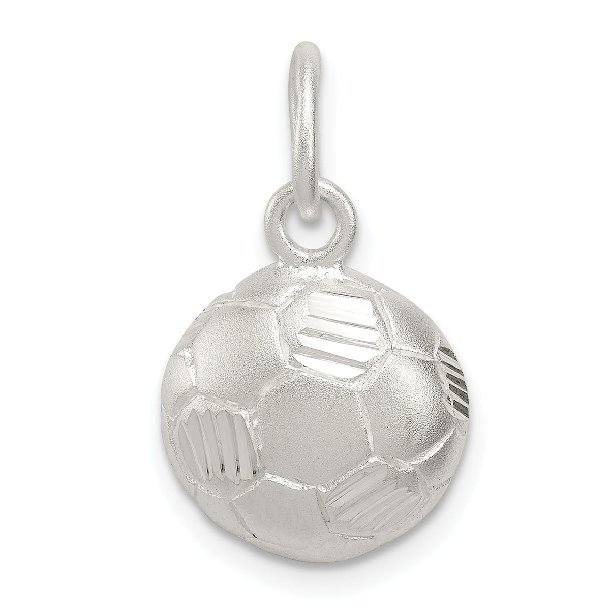 Sterling Silver Diamond Cut Soccer Ball Charm