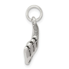 Sterling Silver 925 Men's Baseball Glove Charm with Simulated Pearl