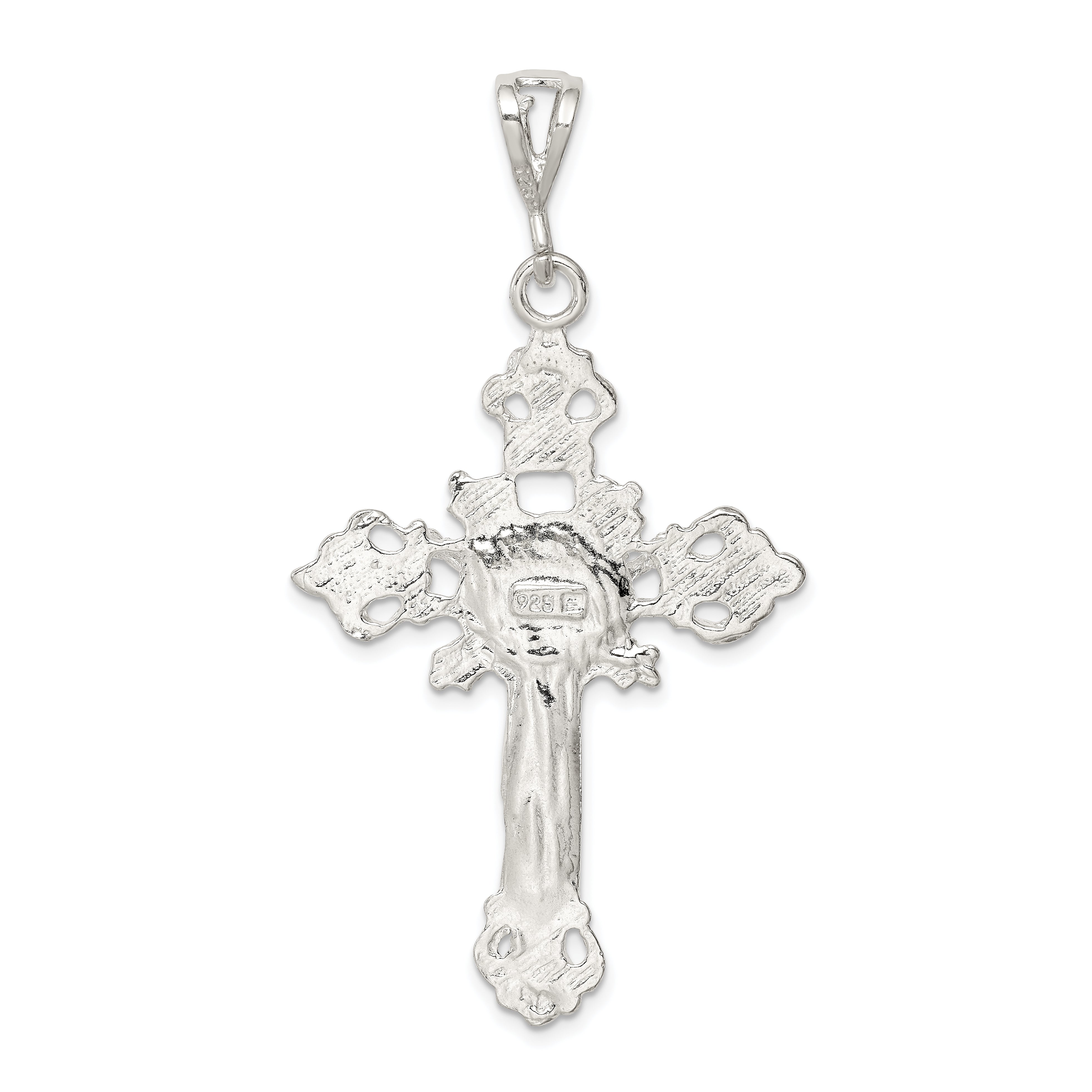 Sophia Jewelers Sterling Silver 925 INRI Crucifix Pendant Polished Finish