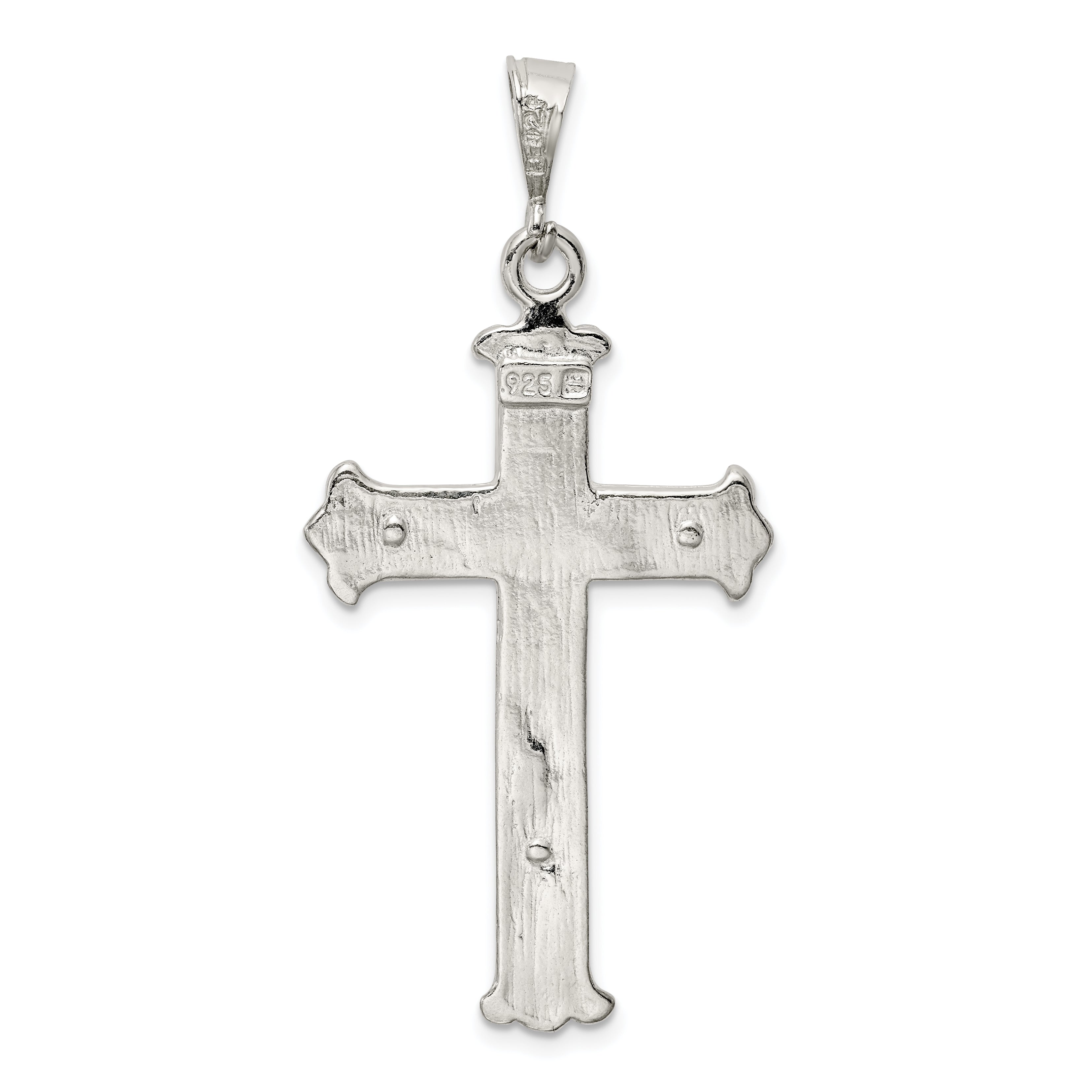 Sterling Silver 925 Crucifix Pendant with Polished Anti-Tarnish Finish