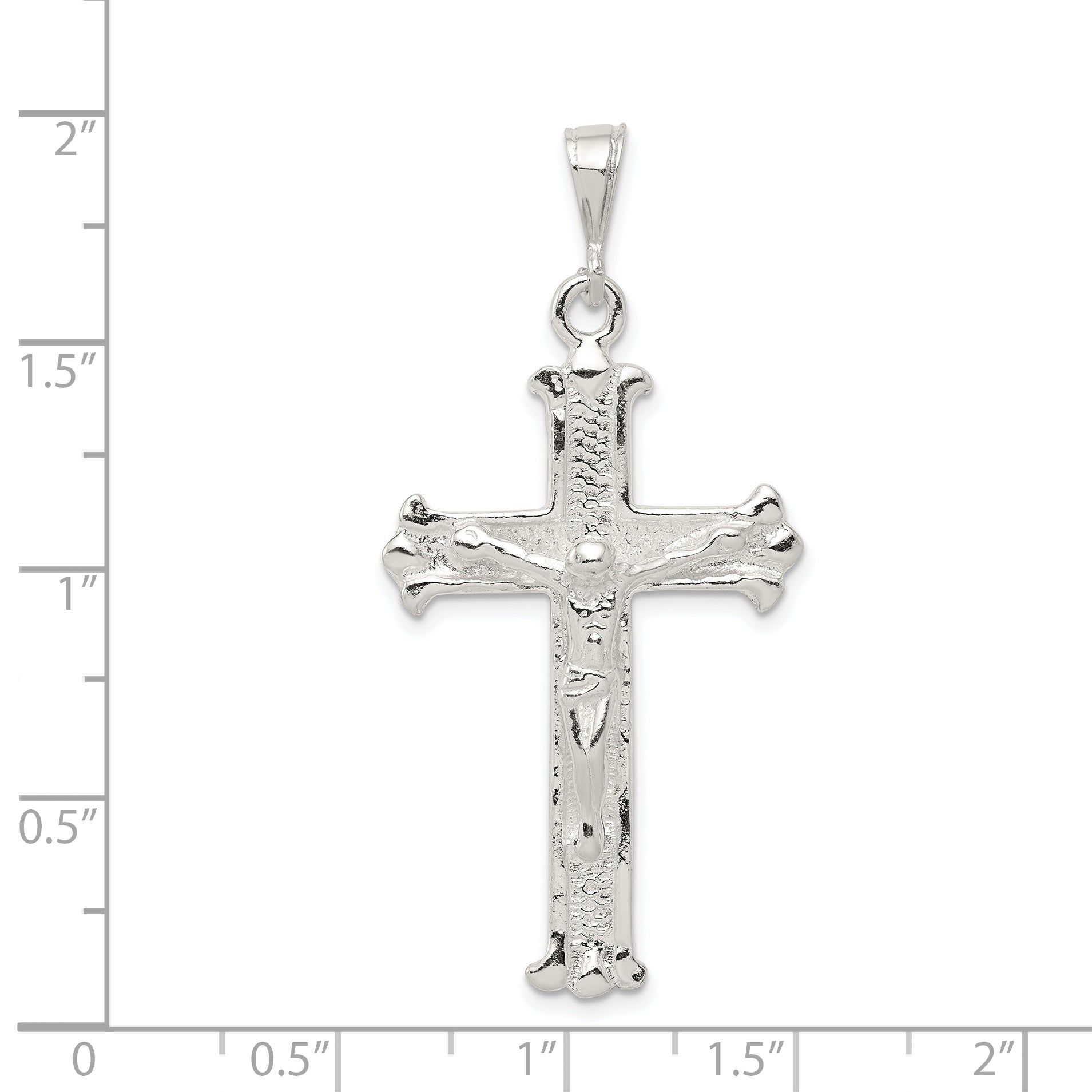 Sterling Silver 925 Crucifix Pendant with Polished Anti-Tarnish Finish