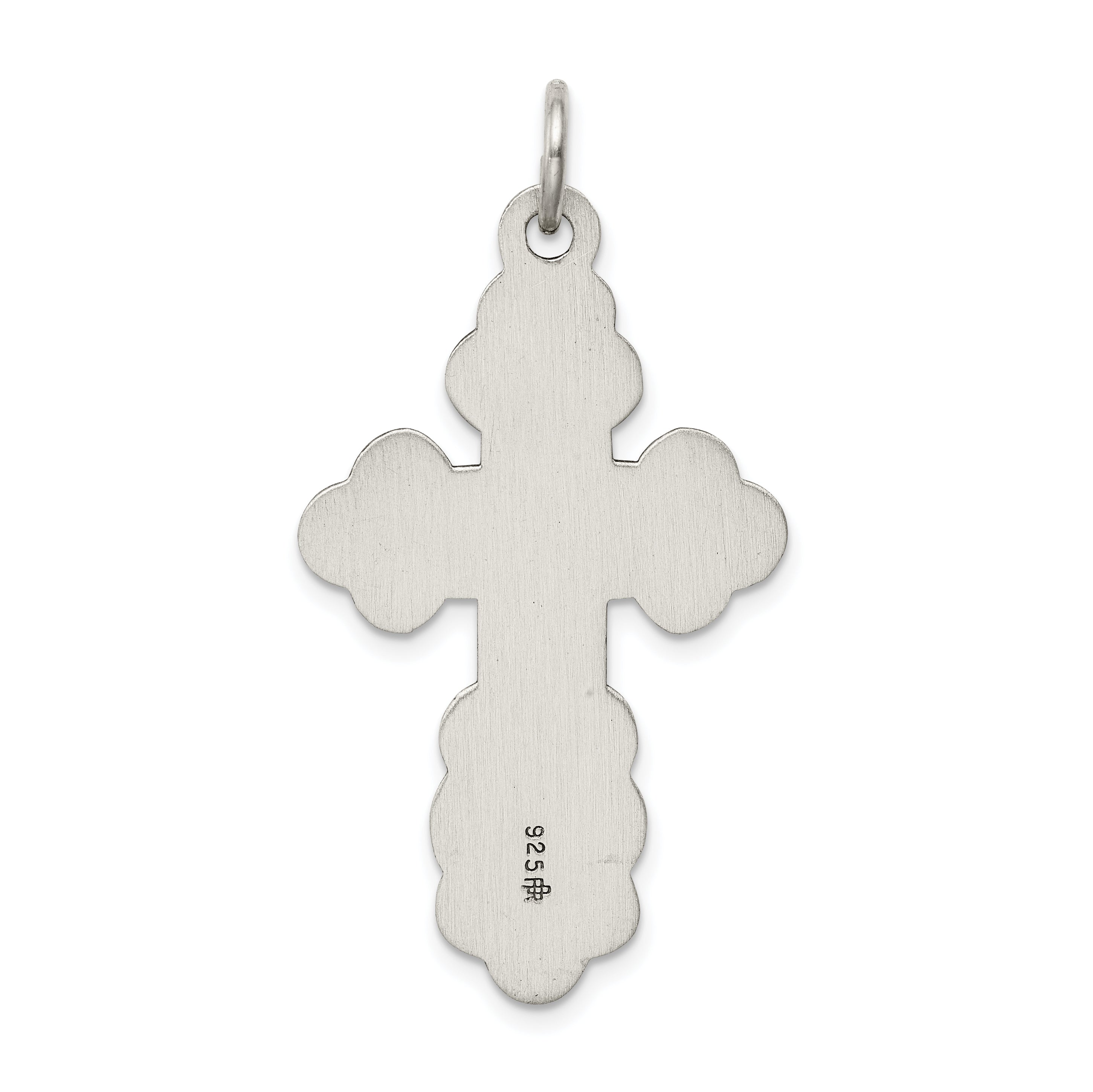 Sterling Silver 925 Orthodox Cross Pendant with Polished Antique Finish