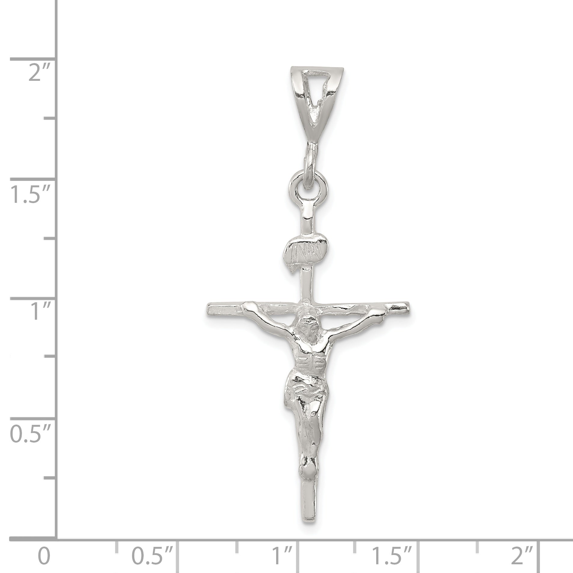 Sophia Jewelers Polished Sterling Silver INRI Crucifix Pendant Anti-Tarnish