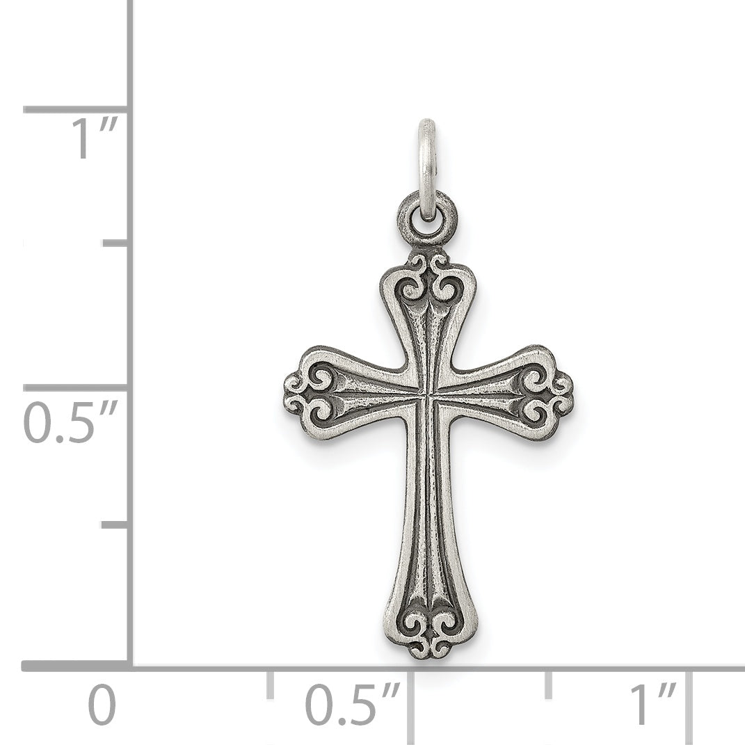 Sterling Silver Antiqued Cross Charm