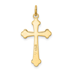 Sophia Jewelers Sterling Silver 18K Plated Cross Charm Polished Elegance