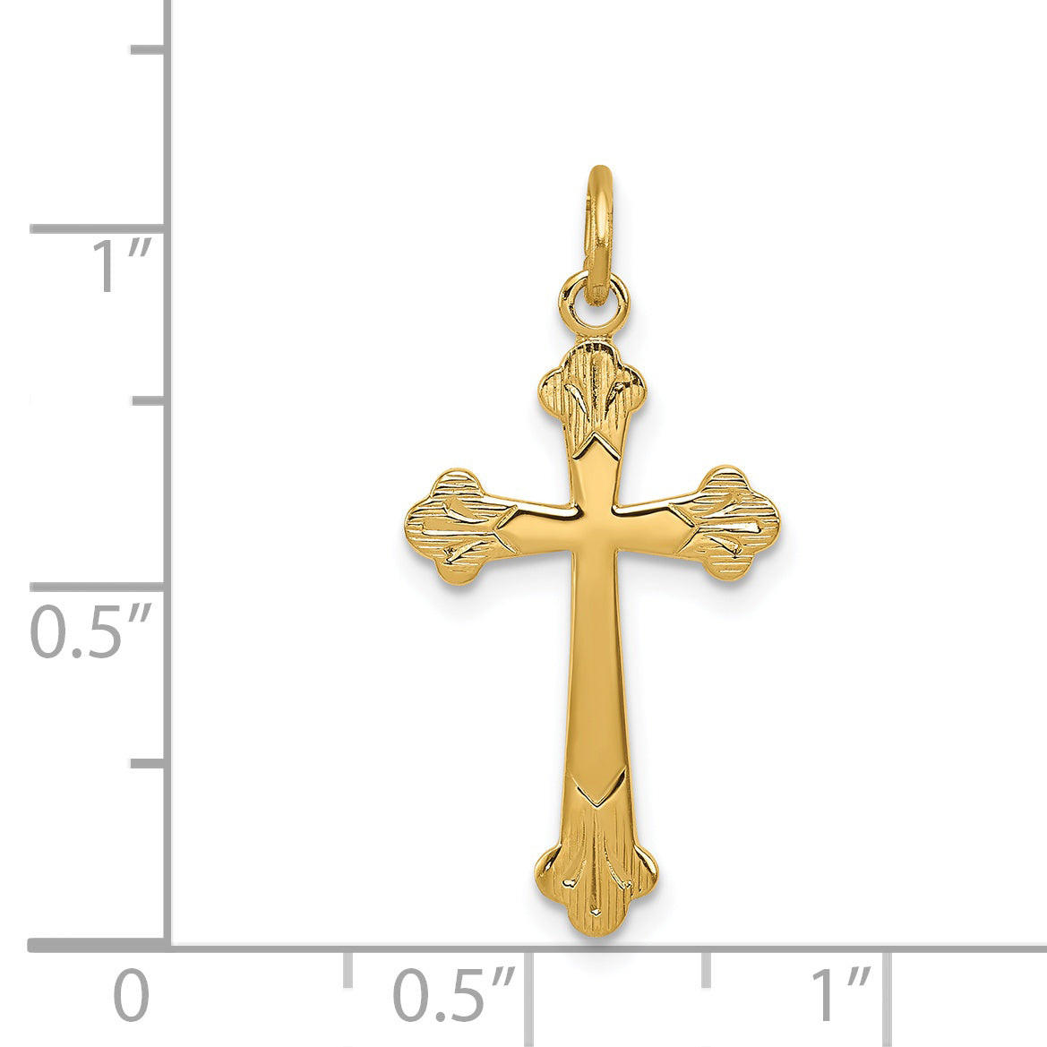 Sophia Jewelers Sterling Silver 18K Plated Cross Charm Polished Elegance