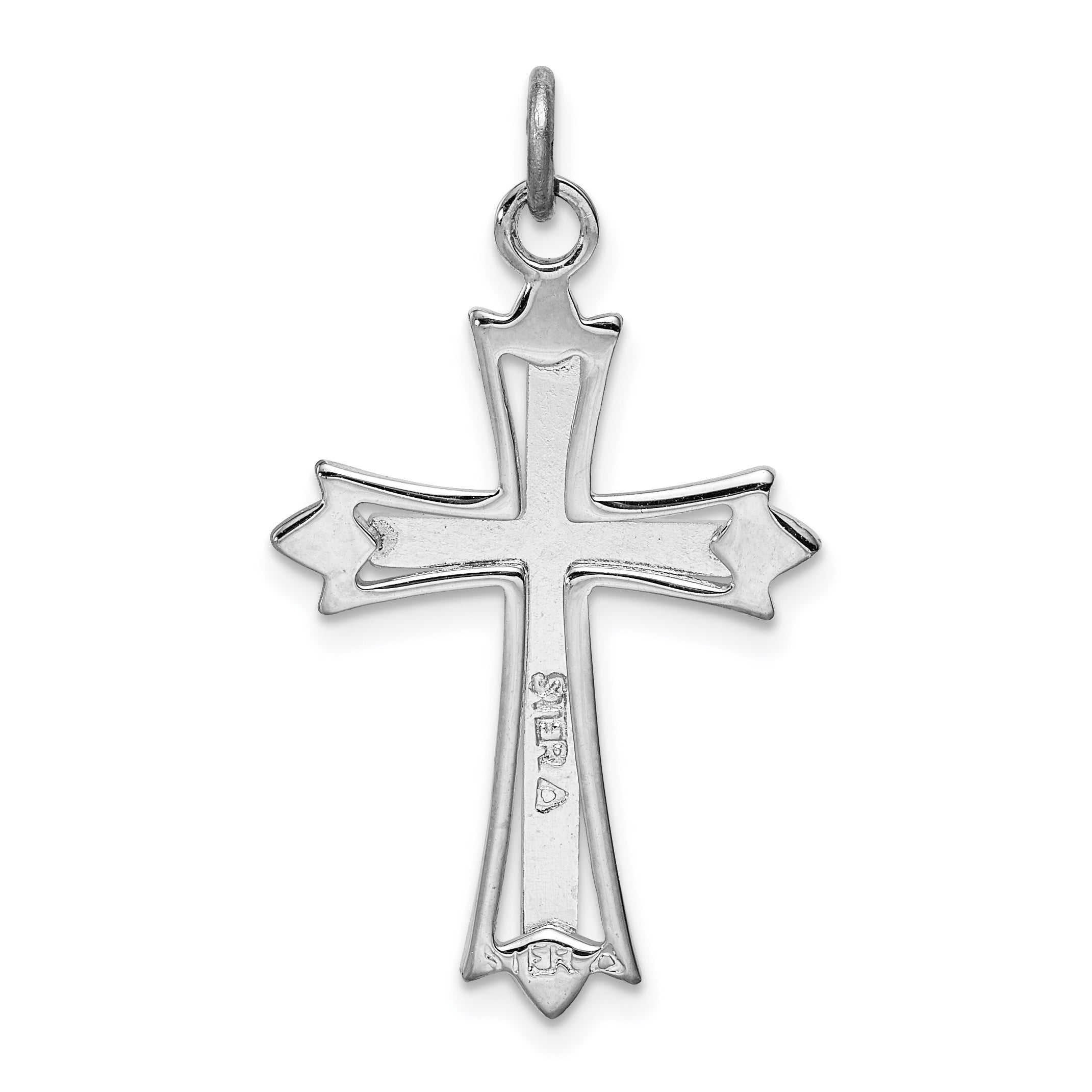 Sterling Silver Rhodium-plated & Gold-plated Cross Pendant