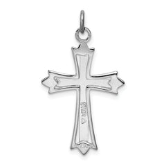 Sterling Silver Rhodium-plated & Gold-plated Cross Pendant