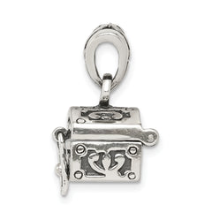 Sophia Jewelers 925 Sterling Silver Antiqued Chest Pendant with Opening Feature