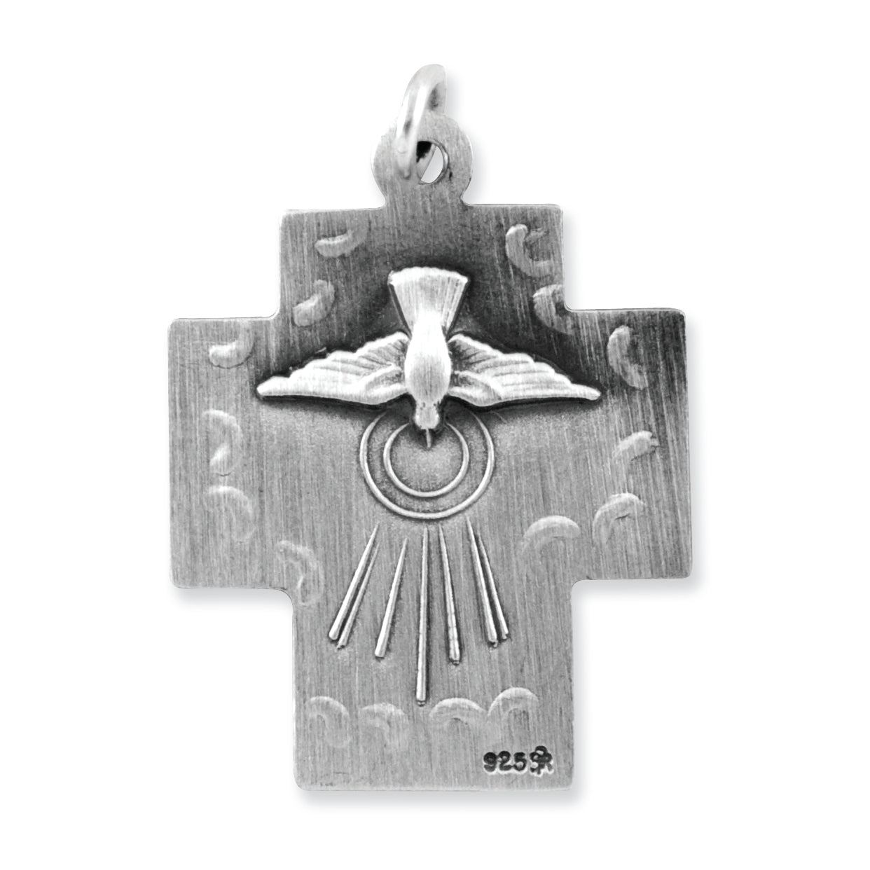 Sterling Silver Antiqued Alpha Omega Cross Pendant