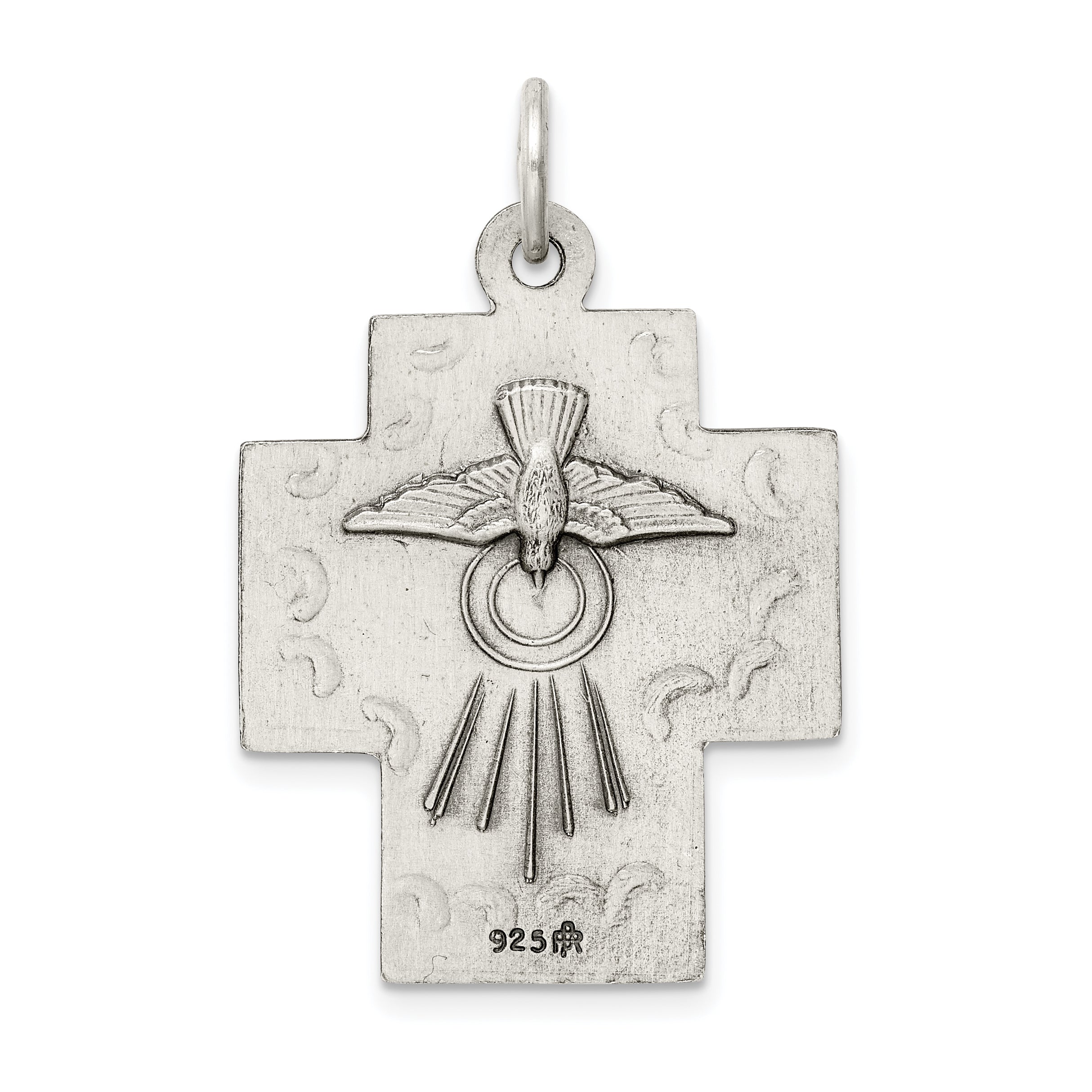 Sterling Silver Antiqued Alpha Omega Cross Pendant