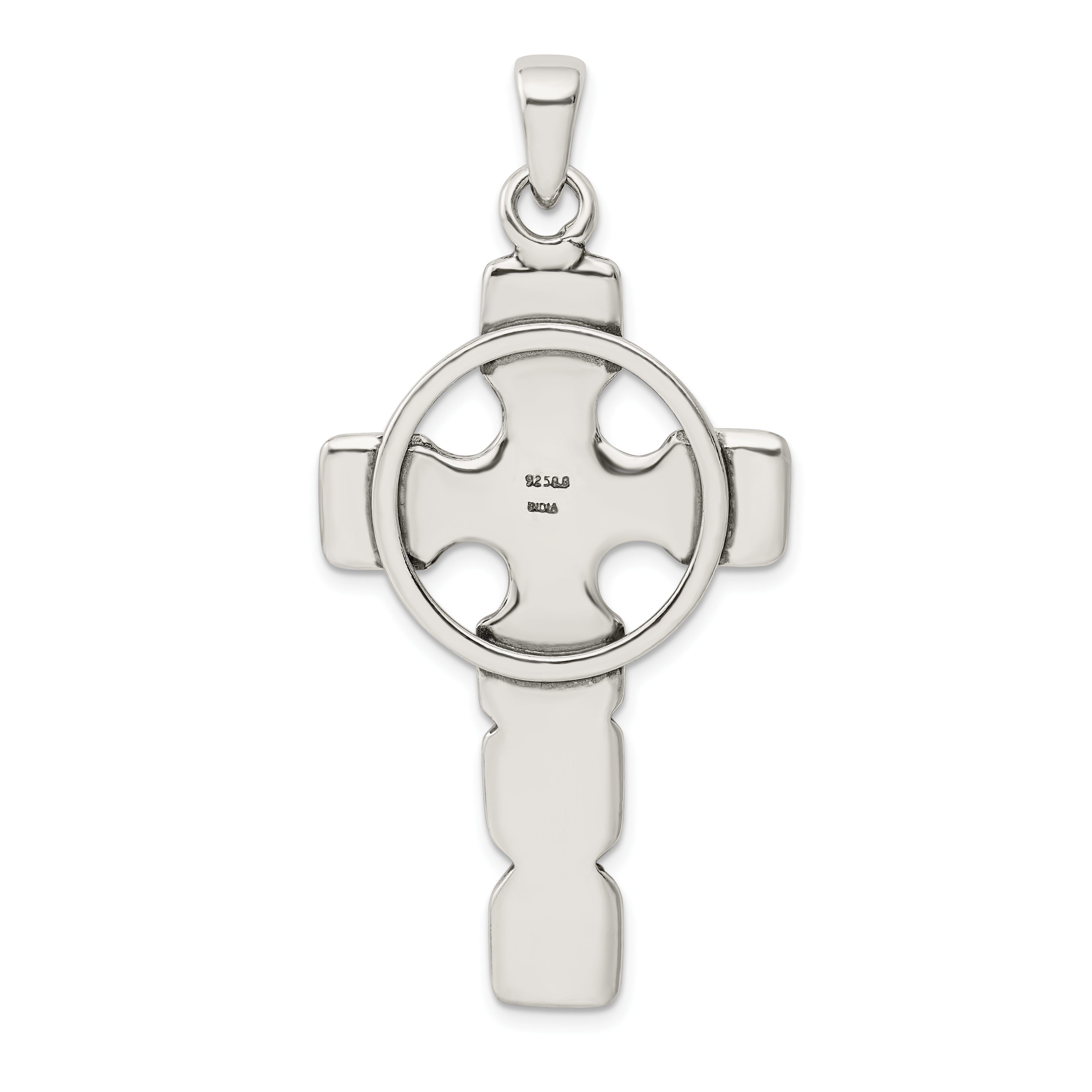 Sophia Jewelers Sterling Silver Celtic Cross Pendant with Polished Antique Finish