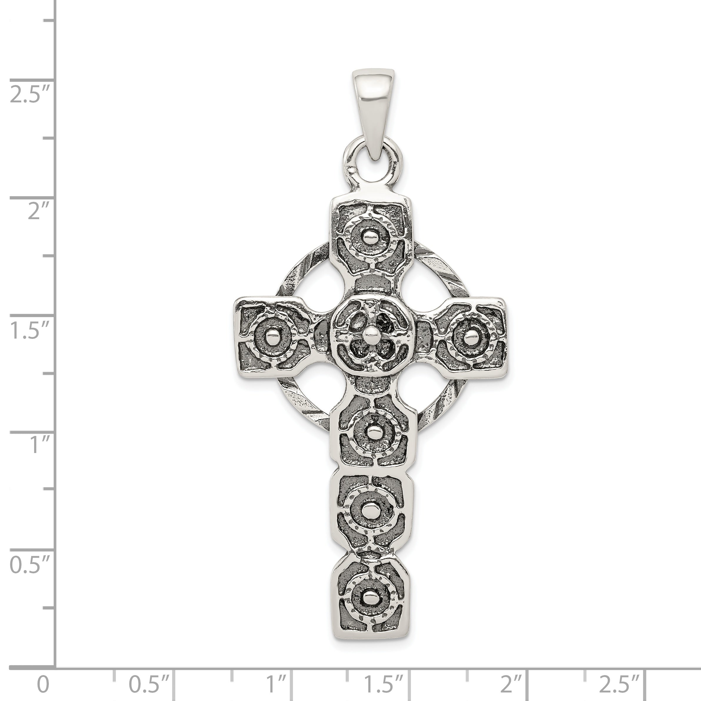 Sophia Jewelers Sterling Silver Celtic Cross Pendant with Polished Antique Finish