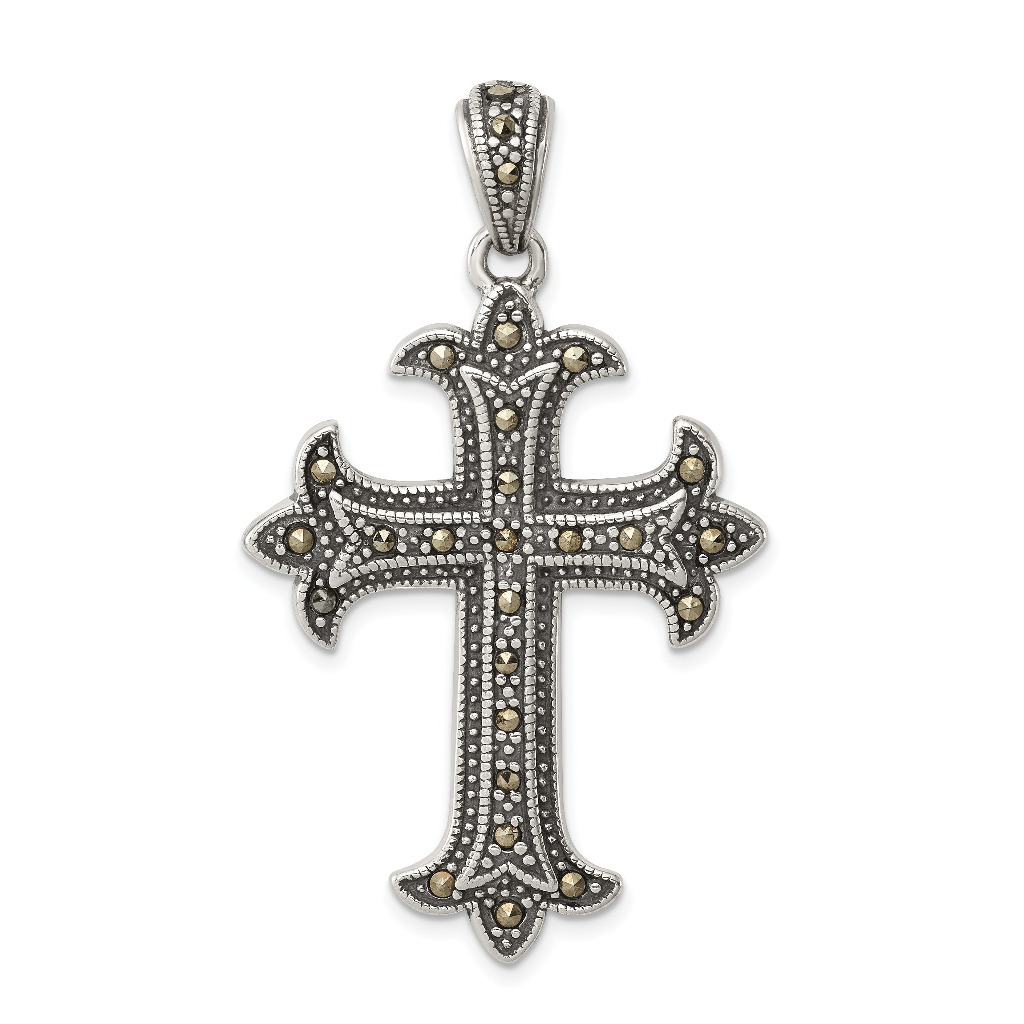 Sterling Silver Marcasite Cross Pendant