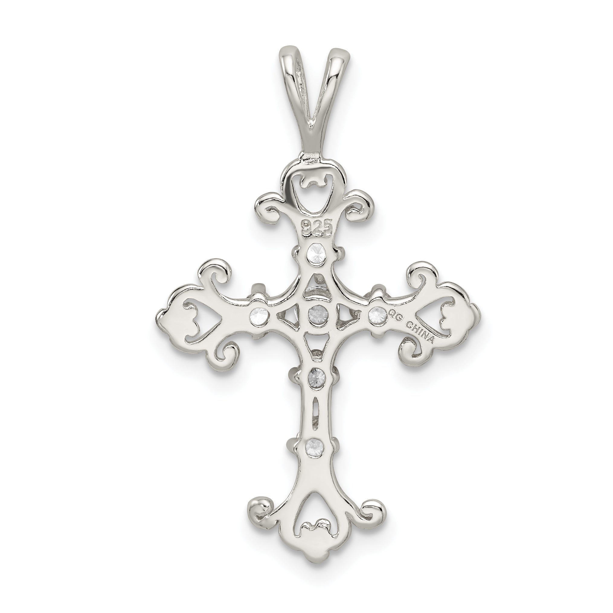 Sterling Silver CZ Cross Pendant