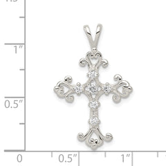 Sterling Silver CZ Cross Pendant