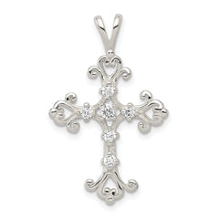 Sterling Silver CZ Cross Pendant