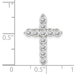 Sophia Jewelers Sterling Silver CZ Cross Pendant with Rhodium Polish Finish