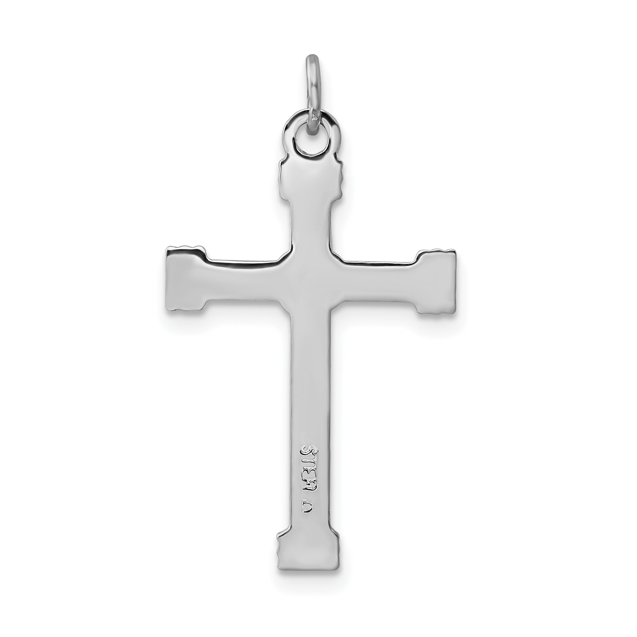 Sterling Silver 18K Gold-Accented Rope Cross Pendant Polished Finish