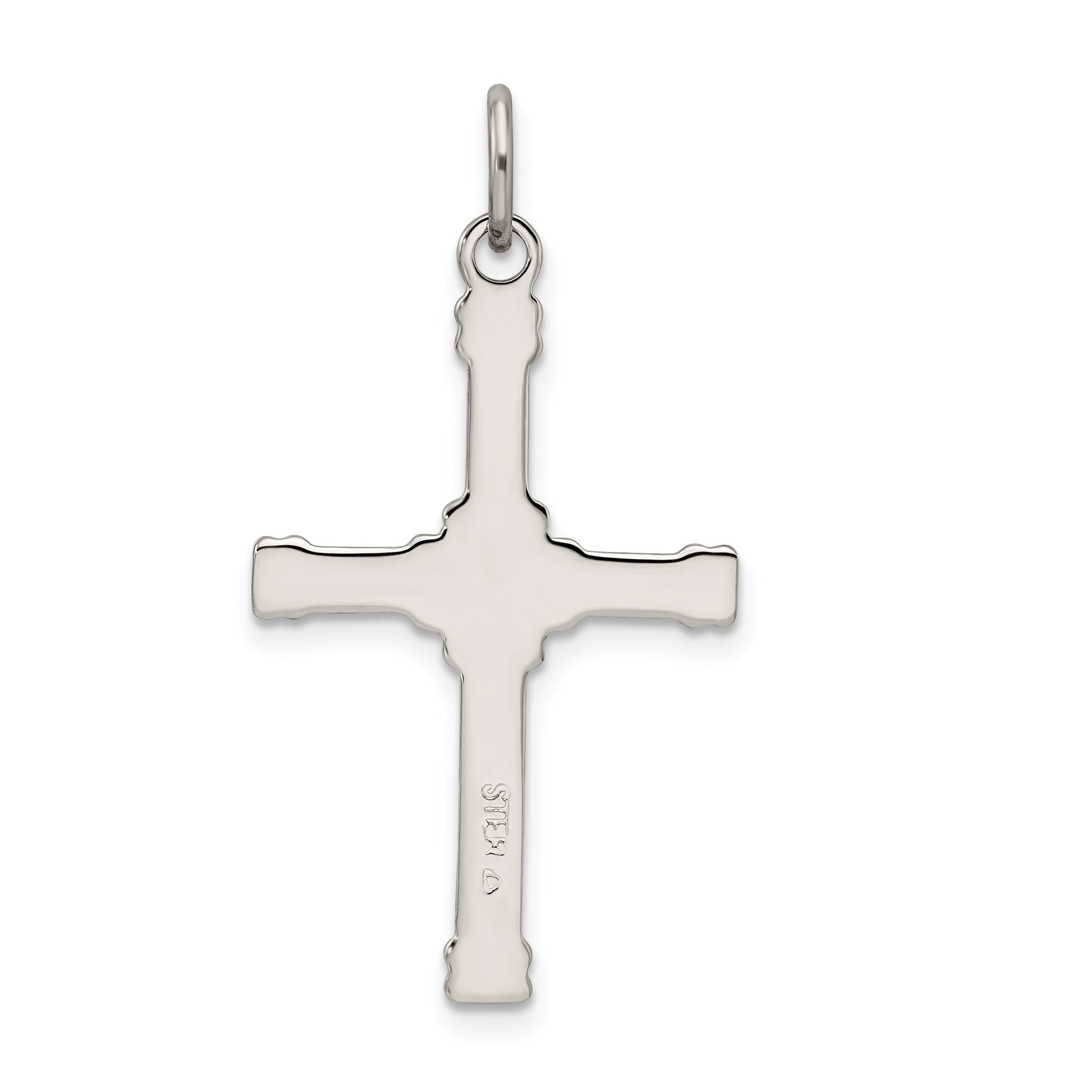 Sterling Silver 18K Gold-Plated Cross Pendant with Antiqued Finish