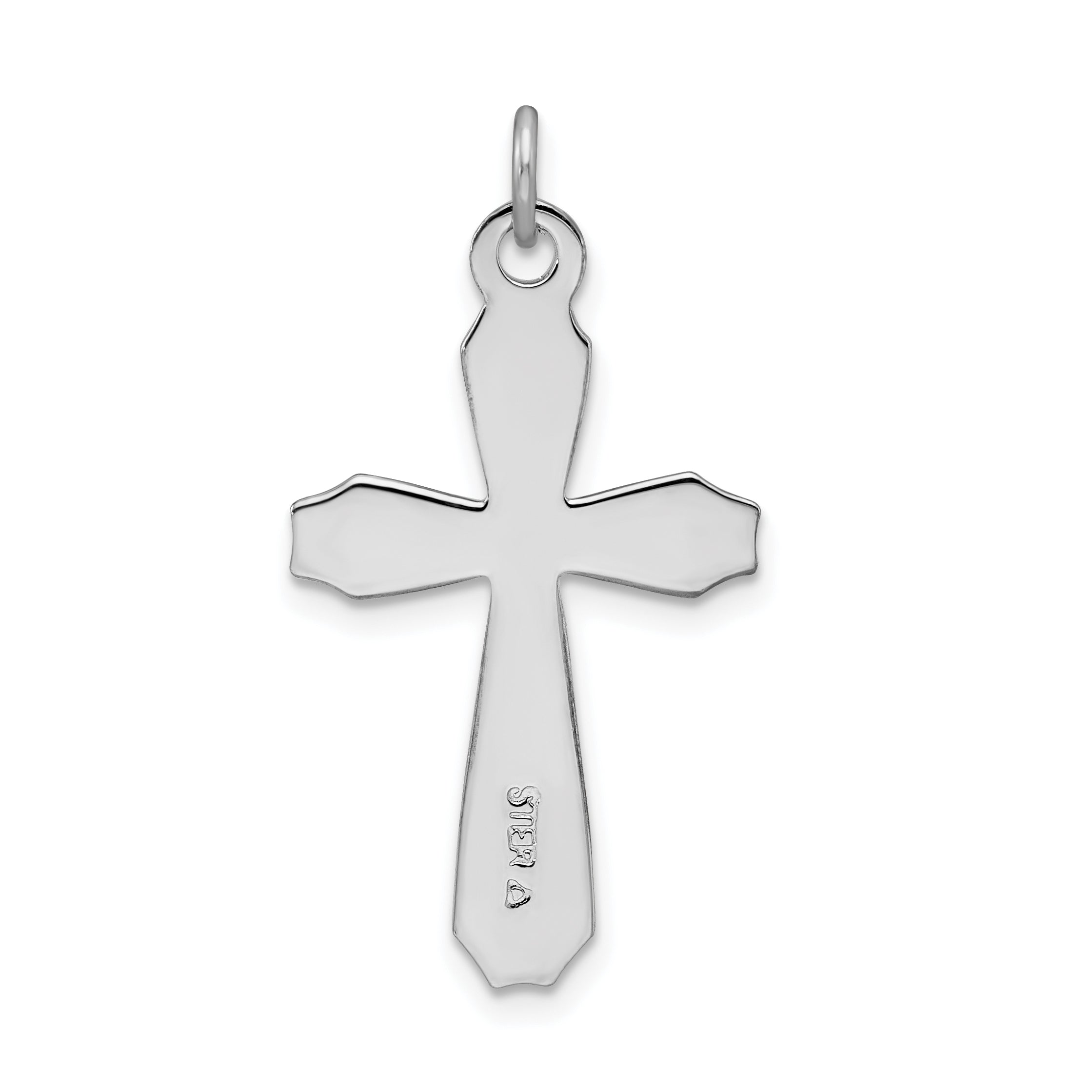 Sterling Silver 18K Gold-Plated Cross Pendant with Polished Rhodium Finish