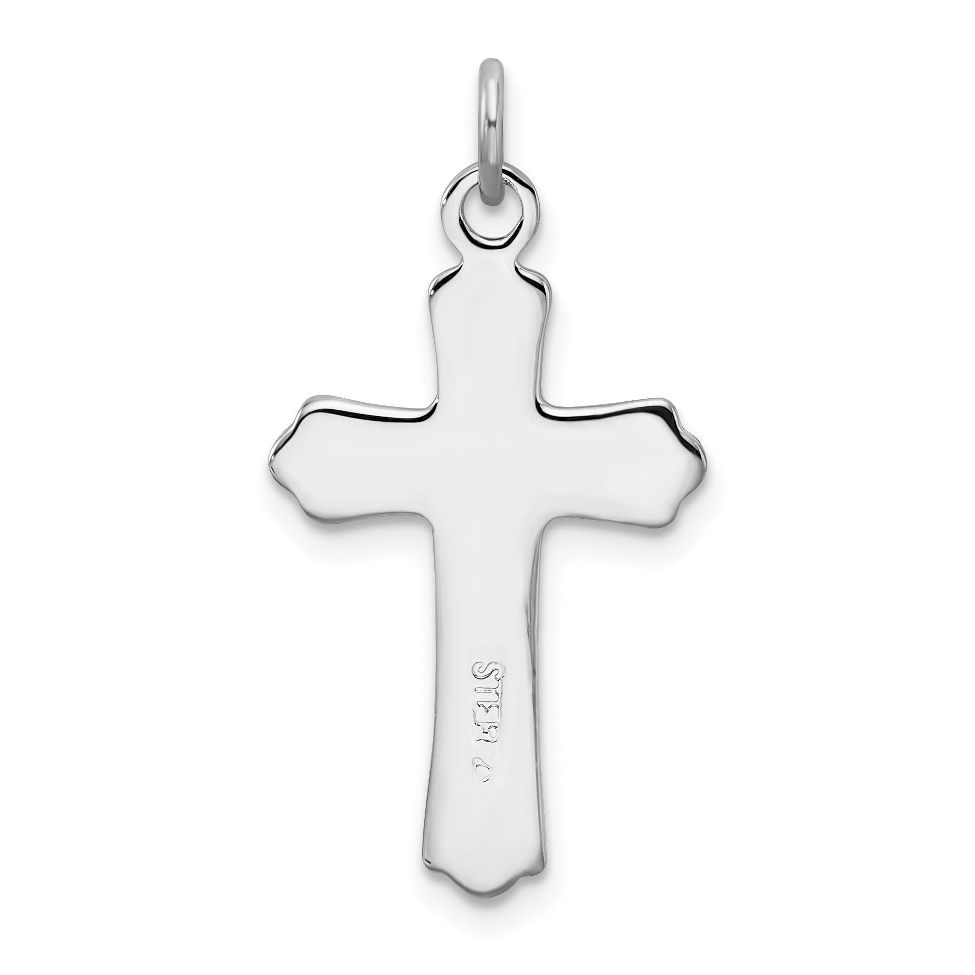 Sterling Silver 18K Gold-Plated Cross Charm with Polished Finish