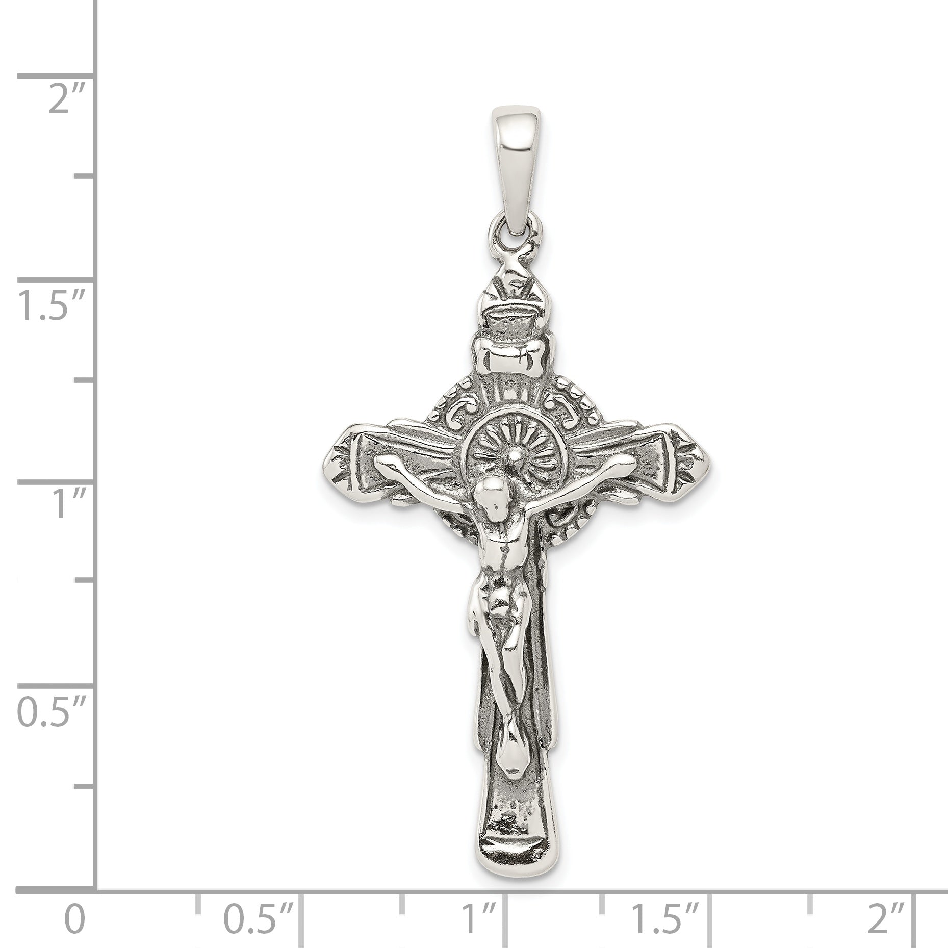 Sterling Silver Antiqued Iona Crucifix Pendant