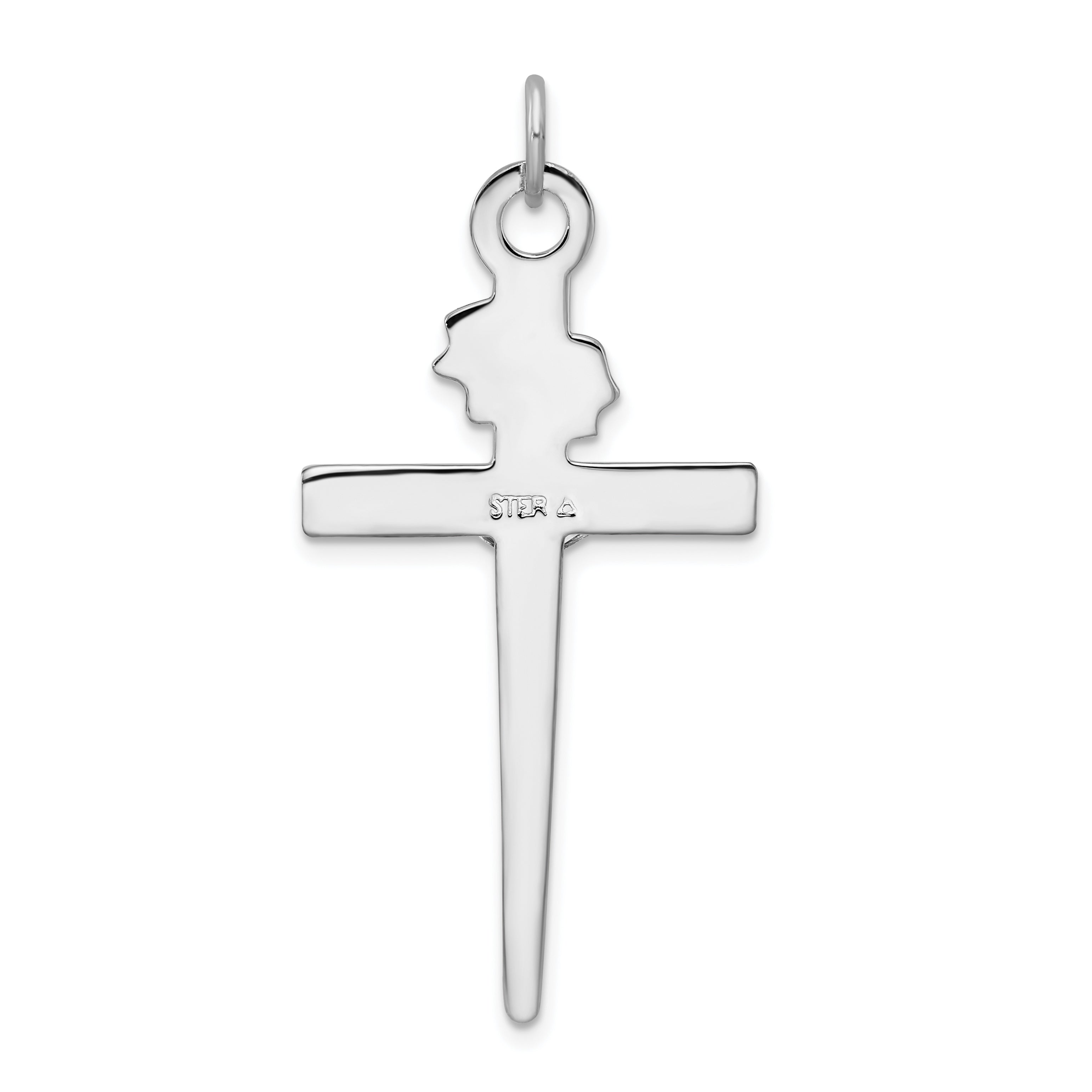 Sterling Silver 18K Gold-Plated Crucifix Pendant with Polished Rhodium Finish