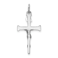 Sterling Silver Gold-Plated Crucifix Charm with Polished Finish for Elegance