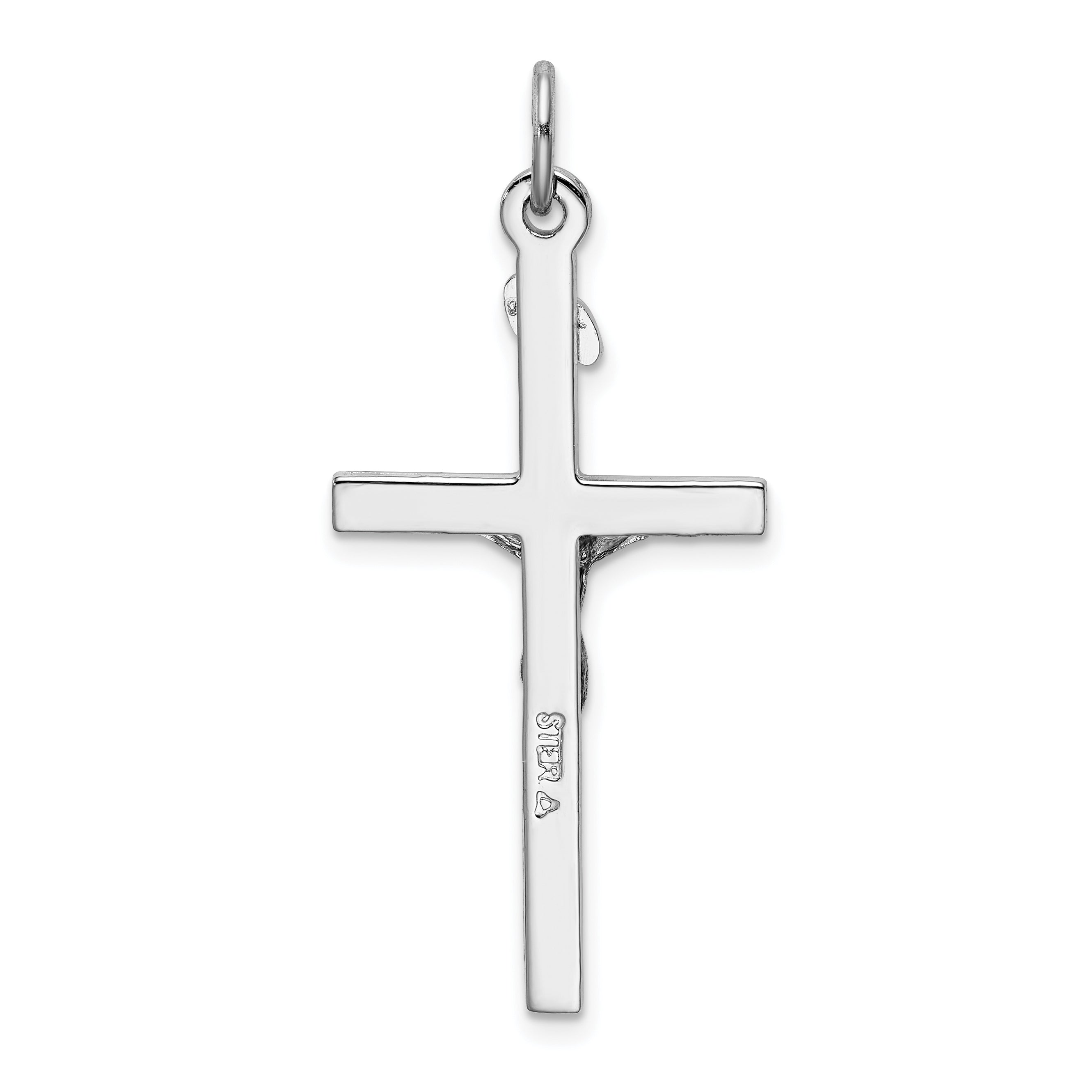 Sterling Silver 18K Gold-Plated Crucifix Pendant with Polished Finish