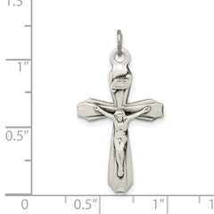 Sterling Silver 925 Polished INRI Crucifix Pendant Vintage-Inspired Design