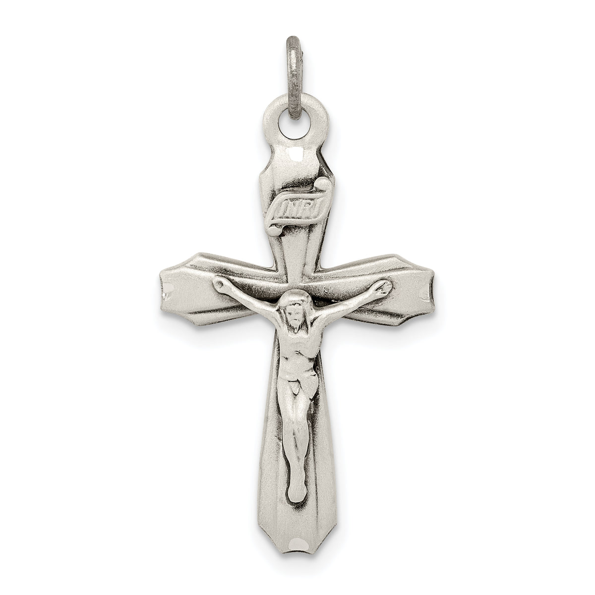 Sterling Silver Antiqued INRI Crucifix Pendant