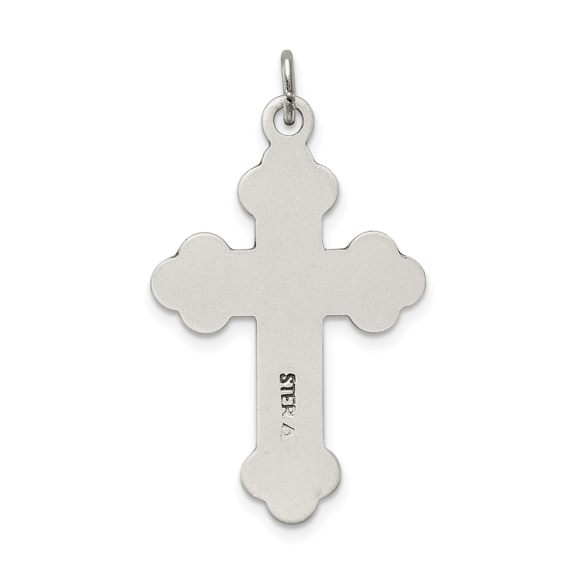 Sterling Silver 925 INRI Crucifix Pendant with Polished Antique Finish