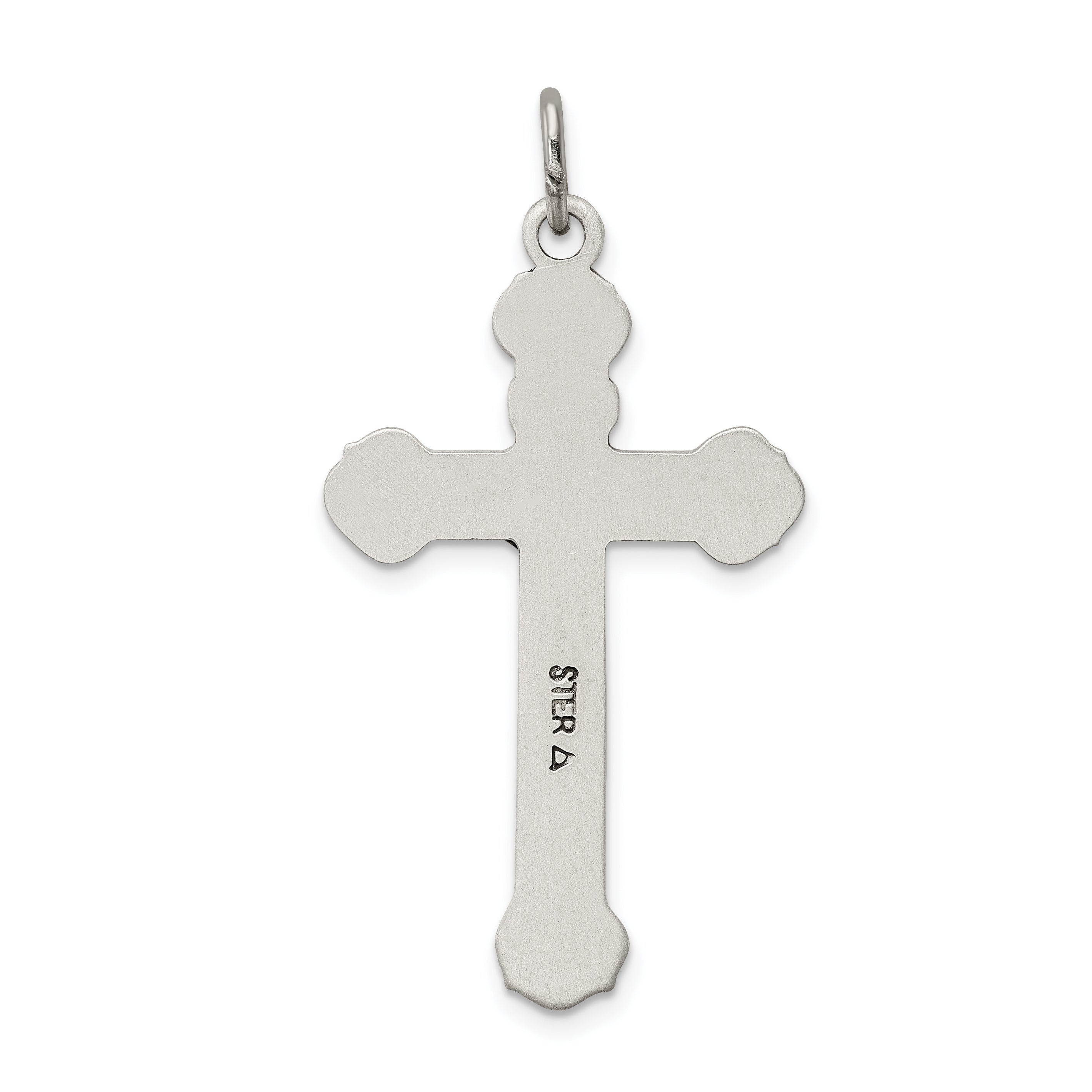 Sterling Silver 925 Crucifix Pendant with Polished Vintage Design