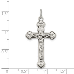 Sterling Silver 925 Crucifix Pendant with Polished Vintage Design