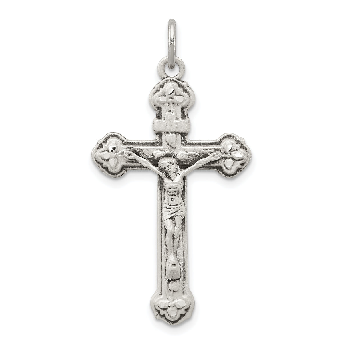 Sterling Silver Antiqued INRI Crucifix Pendant