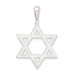 Sterling Silver 925 Star of David Charm with Polished Anti-Tarnish Finish