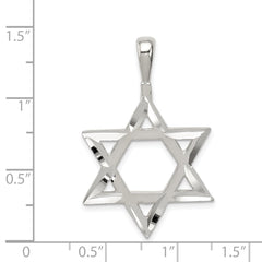 Sterling Silver 925 Star of David Charm with Polished Anti-Tarnish Finish