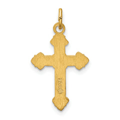 Sophia Jewelers Sterling Silver 24K Gold INRI Crucifix Polished Pendant