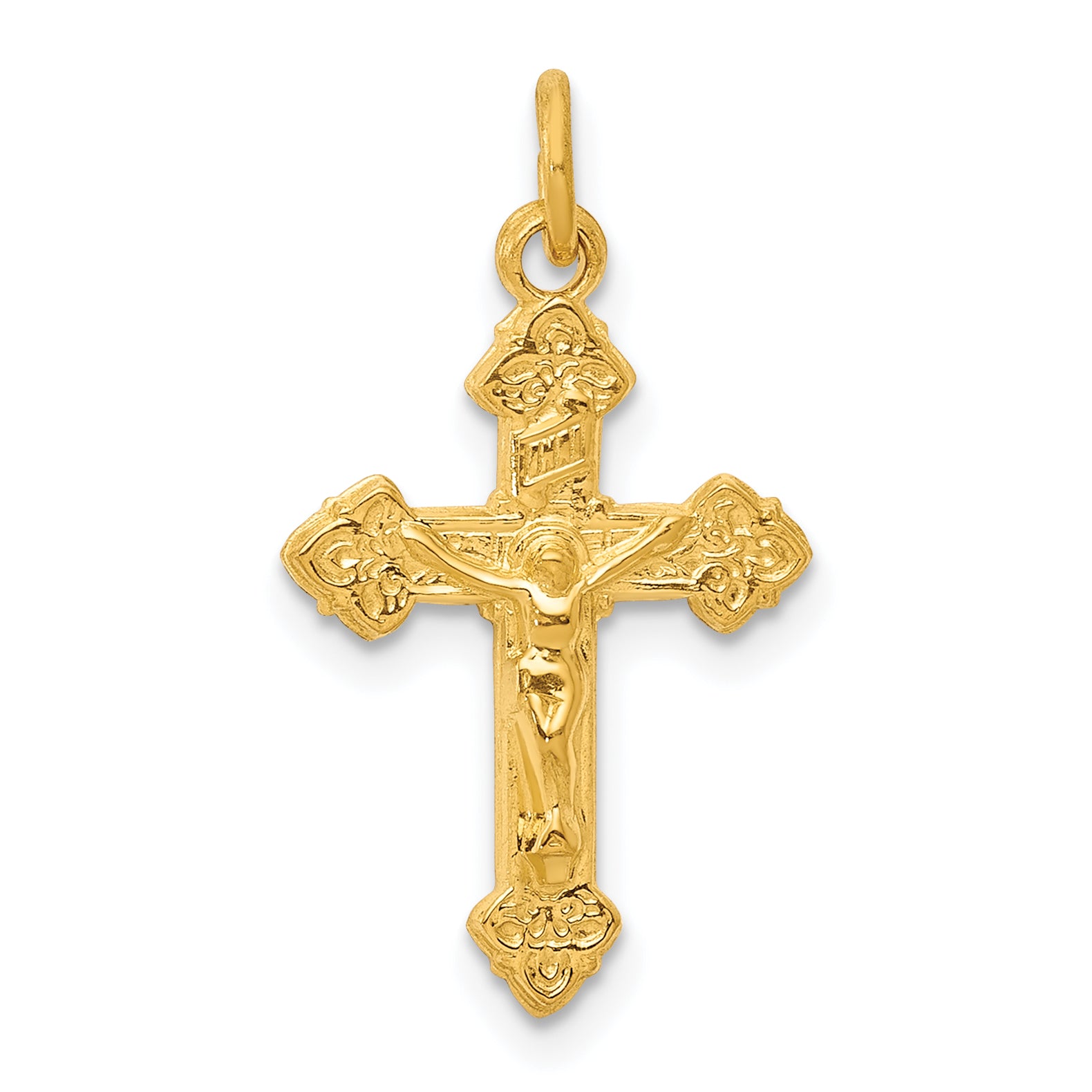 Sterling Silver & 24k Gold -plated INRI Crucifix Charm