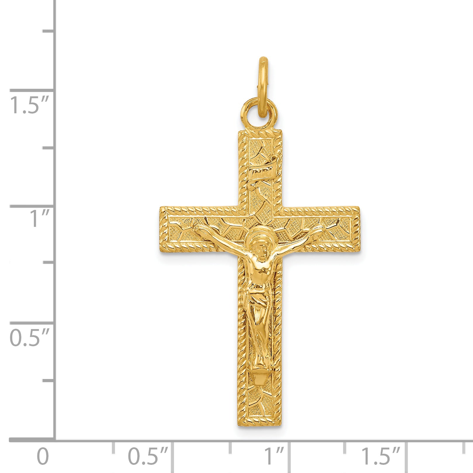 Sterling Silver 24K Gold-Plated INRI Crucifix Pendant Elegant Polished Finish