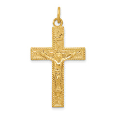 Sterling Silver & 24k Gold -plated INRI Crucifix Pendant