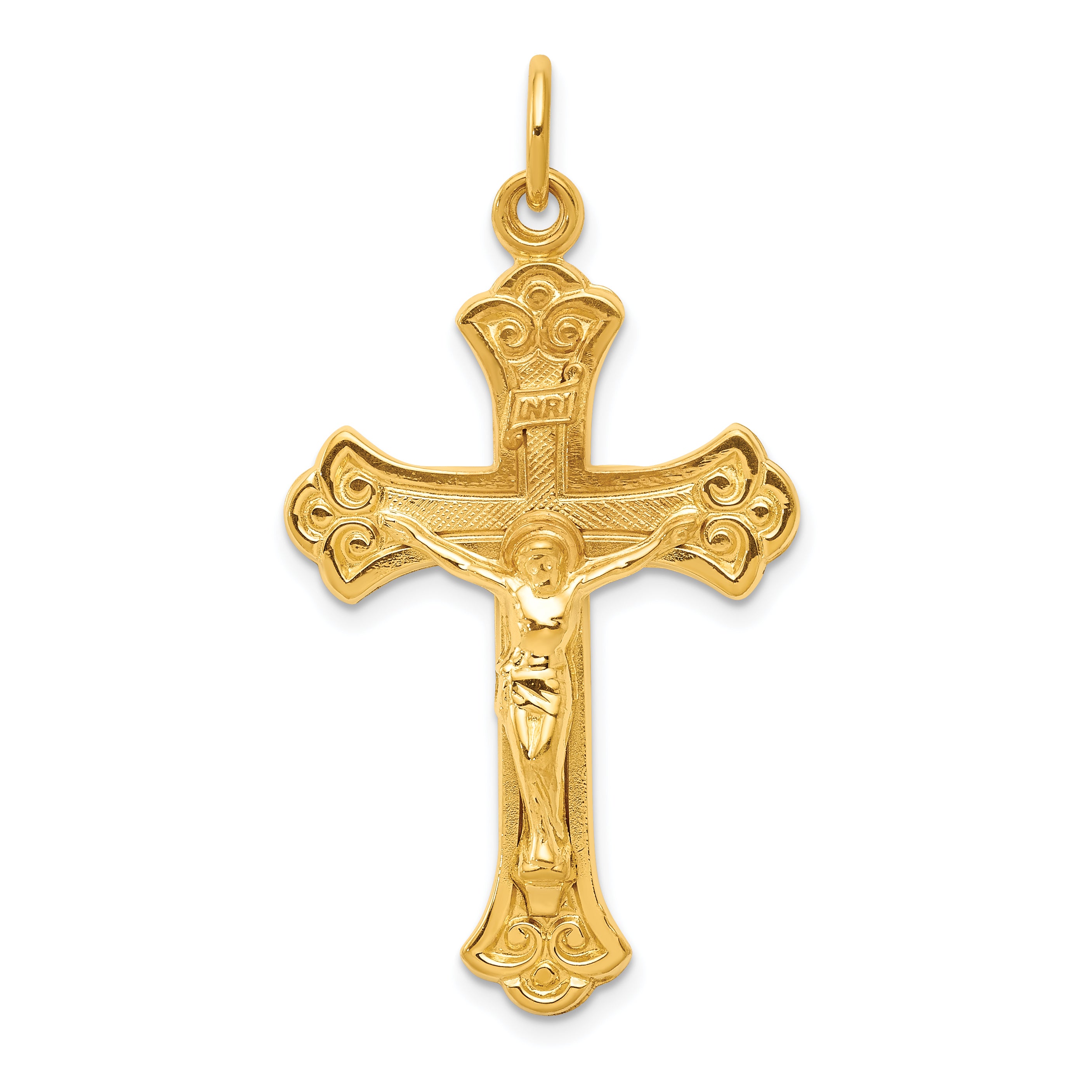 Sterling Silver & 24k Gold -plated INRI Crucifix Pendant