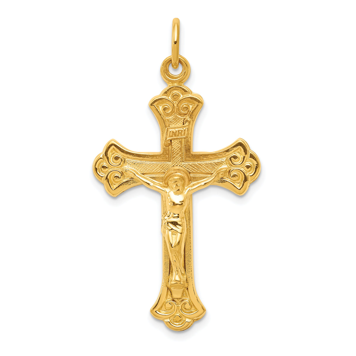 Sterling Silver & 24k Gold -plated INRI Crucifix Pendant